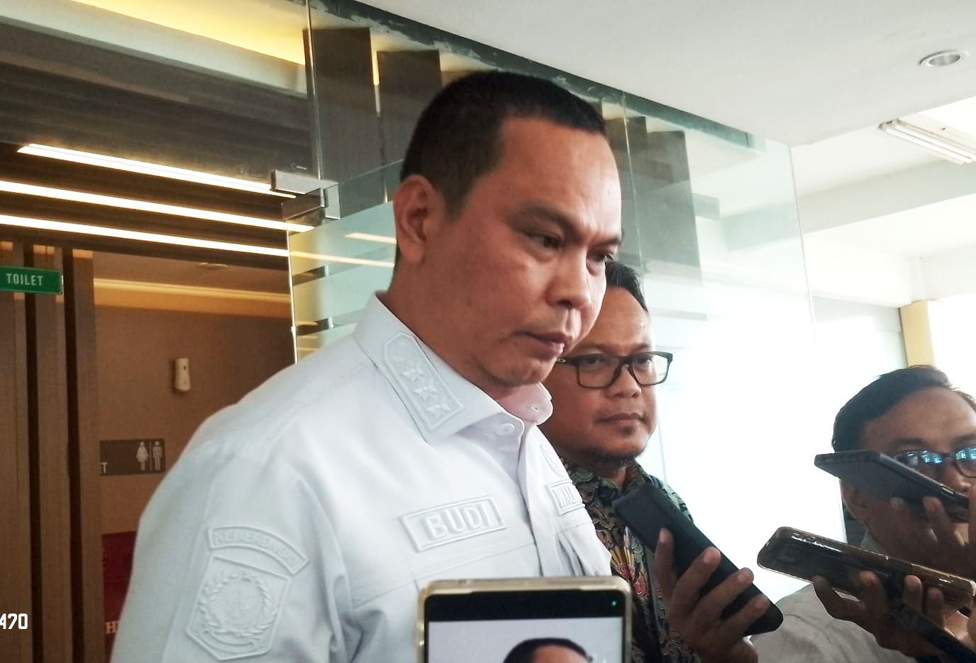  Walikota Serang Budi Rustandi usai mengikuti rapat koordinasi penanganan banjir di gedung BBWSC3 Banten I Dok. Roy-BNC