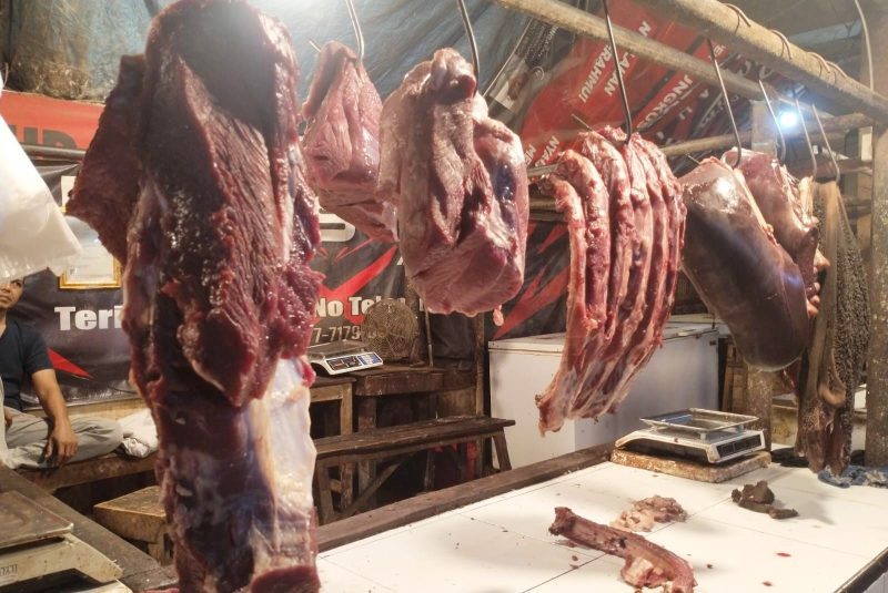 Penampakan lapak milik Epoy, pedagang daging sapi di Pasar Induk Rau, Kota Serang, pasca dua hari mogok jualan I Dok. Roy-BNC