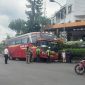 Satuan Lalu Lintas (Satlantas) Polres Pandeglang menggelar inspeksi ketat atau ramp check terhadap armada bus umum di wilayah hukumnya, Selasa, 3 Februari 2026. | Dok. Difeni - BNC