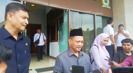 Wakil Bupati Serang Najib Hamas didampingi Sekda Zaldi Dhuhana saat diwawancarai wartawan l Dok. Dwi MY-BNC
