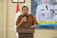 Asisten Daerah Bidang Pemerintahan Sekretariat Daerah Kabupaten Pandeglang, Doni Hermawan, saat membuka Rakerda TP-PKK di Pendopo Pandeglang, Selasa, 10 February 2026.