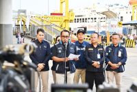 Direktur Utama PT ASDP Indonesia Ferry (Persero), Heru Widodo, saat gelar konferensi pers arus balik lebaran di Pelabuhan Bakauheni I Dok. Istimewa