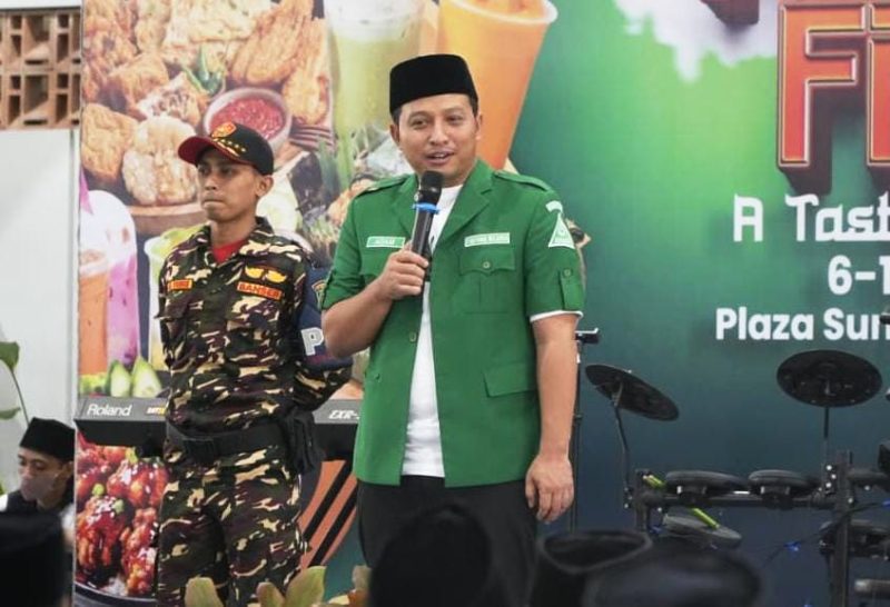 Ketua PW GP Ansor Banten, Tb. Adam Ma'rifat, saat sambutan peluncuran Posko Mudik Lebaran di Tangerang I Dok. Istimewa