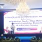 Mensos Saifullah Yusuf saat memberikan sambutan dalam kegiatan bertajuk 'Kolaborasi Program Prioritas Presiden dalam rangka Pemutakhiran DTSEN dan Pembangunan SDM Menuju Kemandirian Ekonomi' yang berlangsung di Pondok Pesantren Bai Mahdi Sholeh Ma'mun, Sindangheula, Kecamatan Pabuaran, Kabupaten Serang l Dok. Dwi MY-BNC 