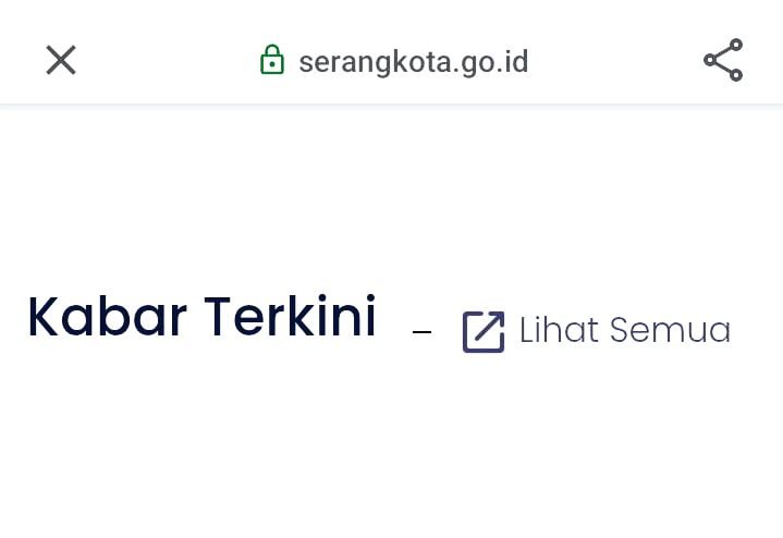 Tangkapan layar website serangkota.go.id yang sedang mengalami crash I Dok. Roy-BNC