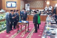 Suasana pelantikan dan pengambilan sumpah janji jabatan, Ahmad Yamin, anggota baru hasil PAW DPRD Kabupaten Serang sisa masa periode 2024-2029 I Dok. Roy-BNC