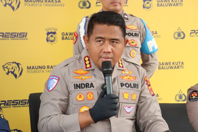 Kapolresta Tangerang Kombes Pol Andi Muhammad Indra Waspada Amirullah saat  menghadiri konferensi pers di Mapolresta Tangerang l Dok. Istimewa